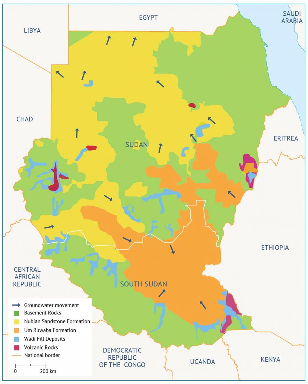 Kartta Sudanissa altaan 