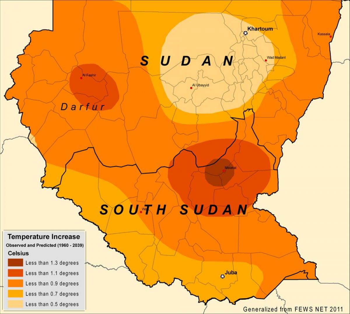 Kartta-Sudanin ilmasto