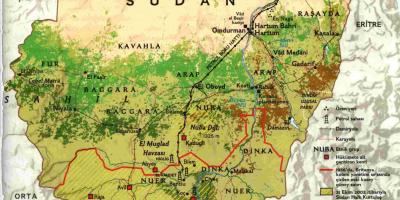 Kartta-Sudanin maantiede