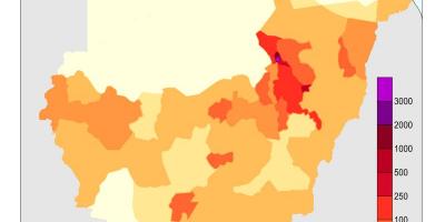 Kartta-Sudanin väestöstä
